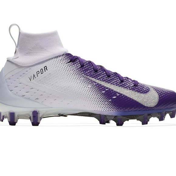 purple and white nike football cleats